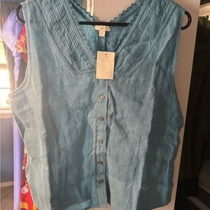 J. Jill Elegant Blue Sleeveless Blouse